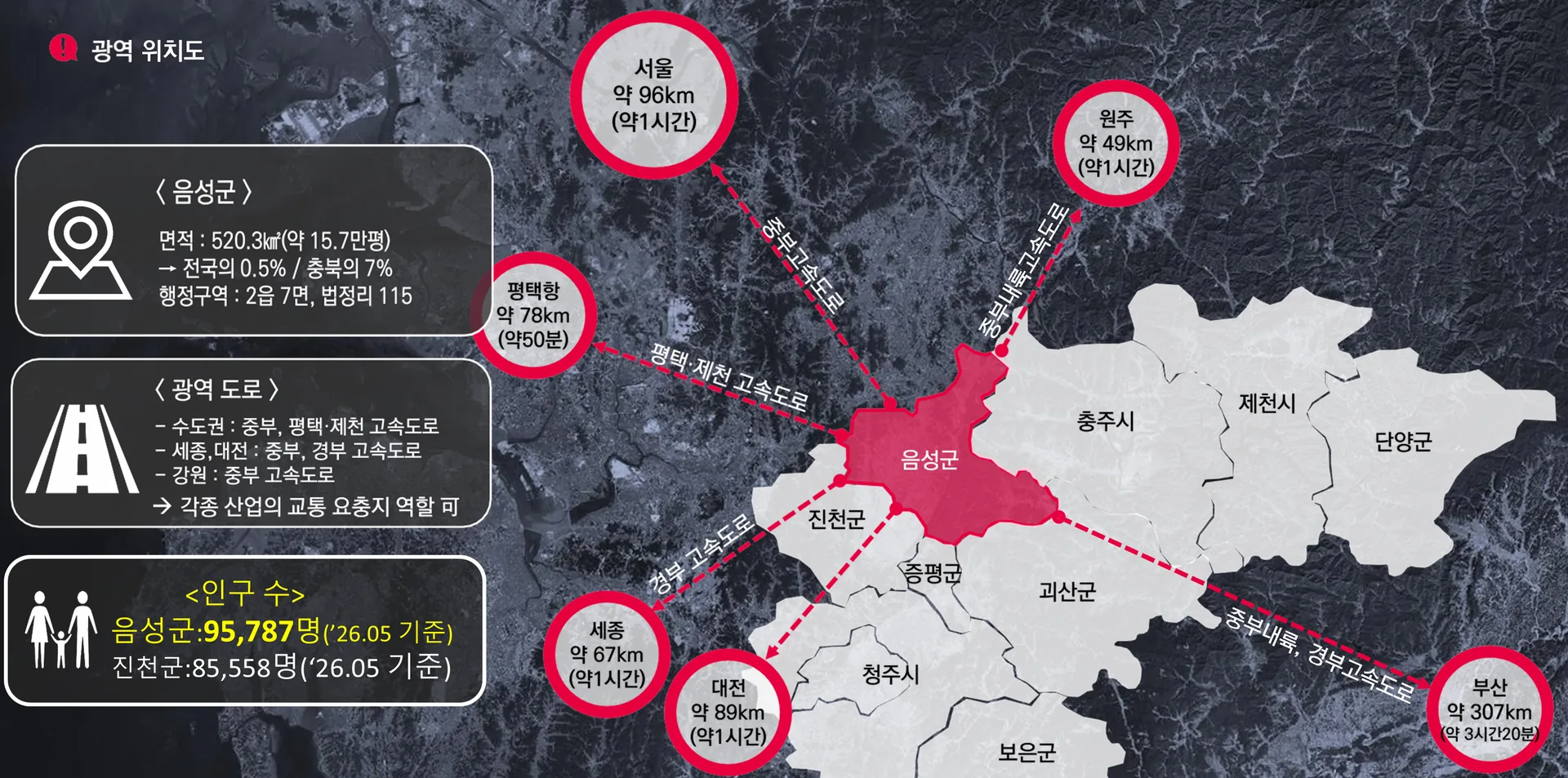 음성 우미린 풀하우스 광역 위치도
